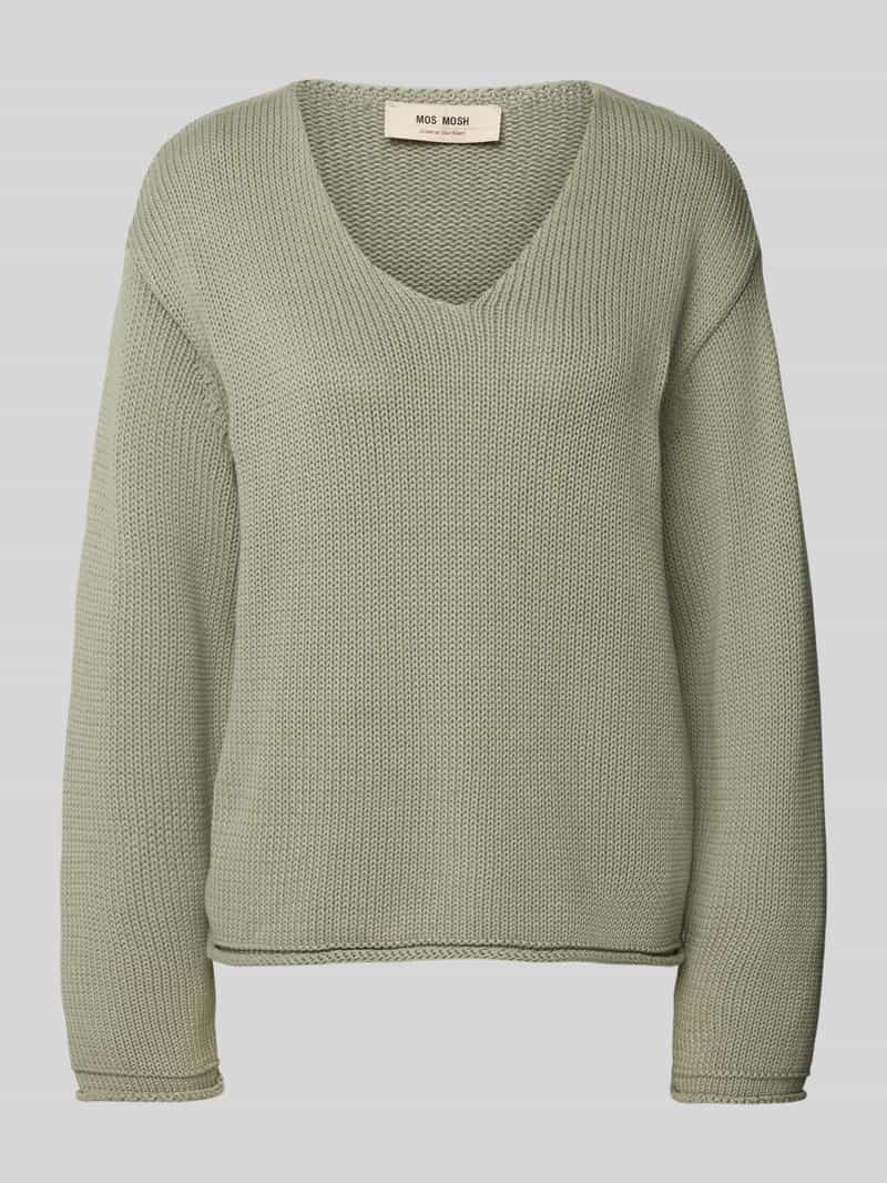 MOS MOSH Gebreide pullover met V-hals model 'BINE'