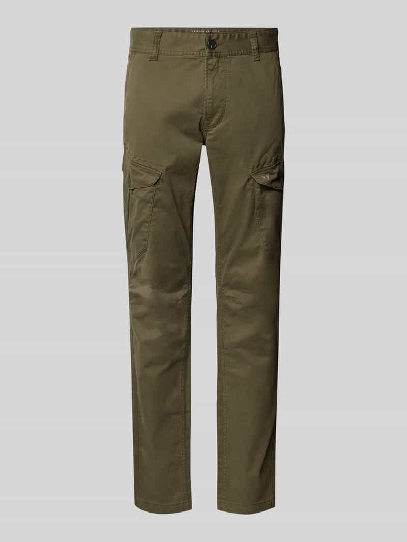 PME Legend Slim fit cargobroek met logostitching