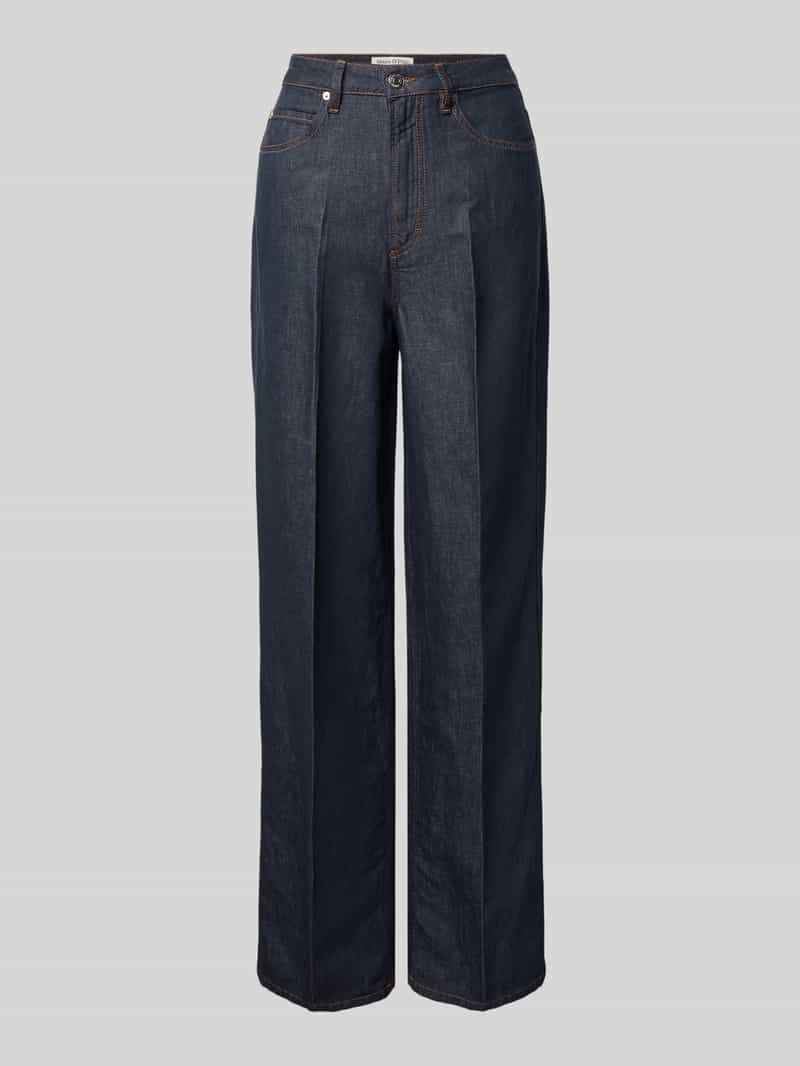 Marc O'Polo Loose fit jeans van een mix van katoen en linnen model 'TOLVA LONG'