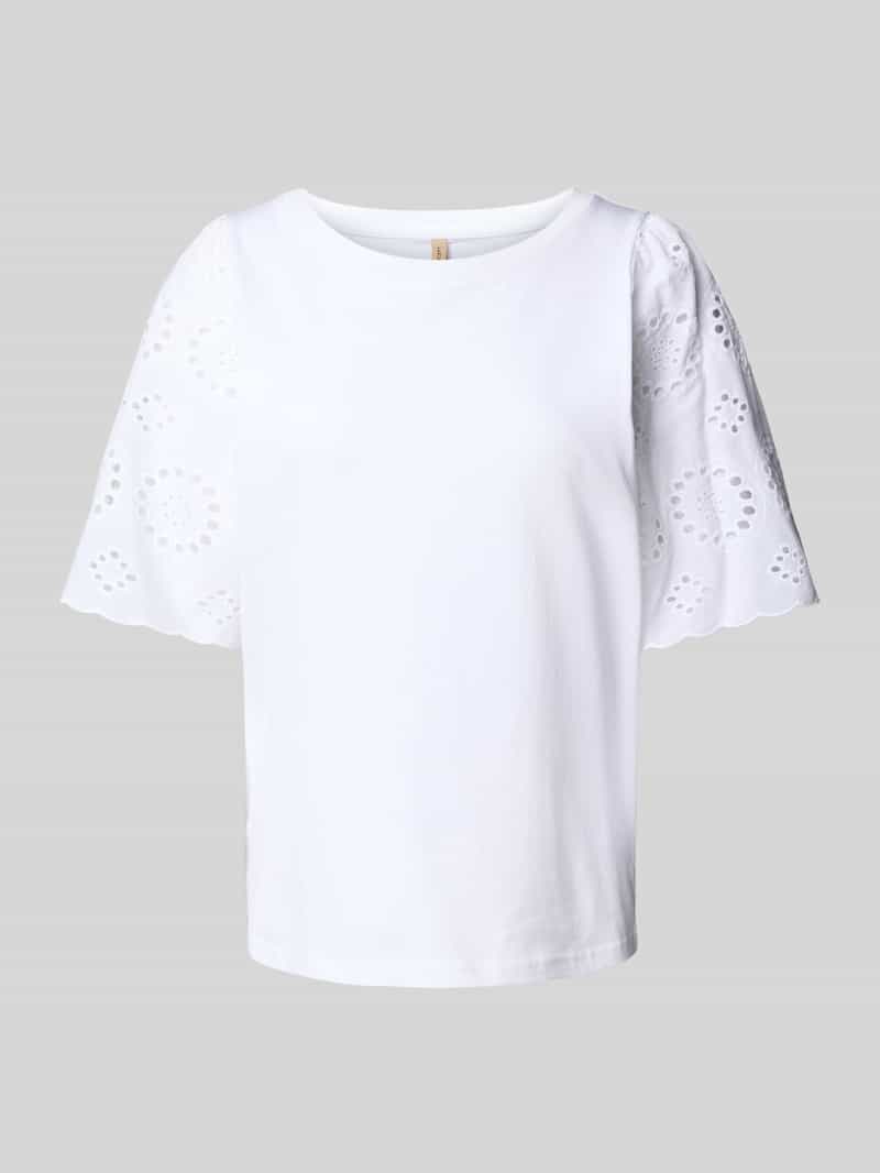 Soyaconcept T-shirt met broderie anglaise model 'LORAINE'
