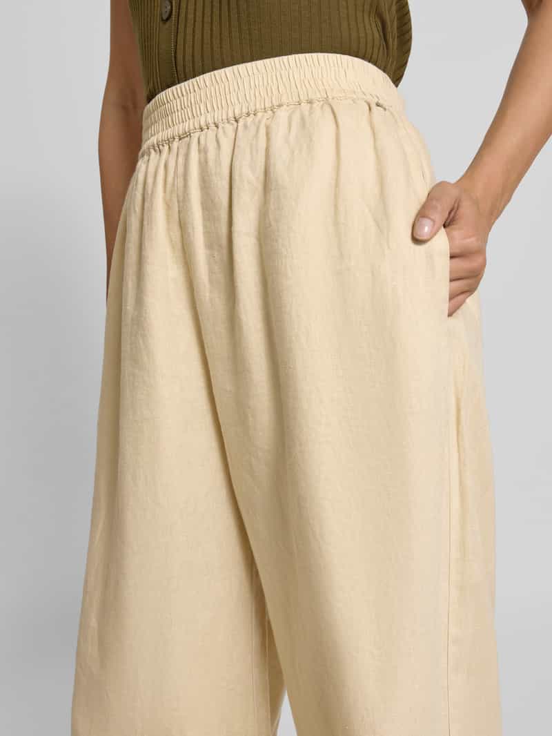 Boss Orange Relaxed fit linnen broek met elastische band model 'TOREANA'