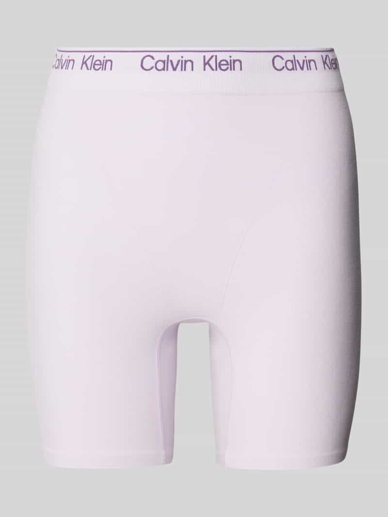 Broek met elastische band met label