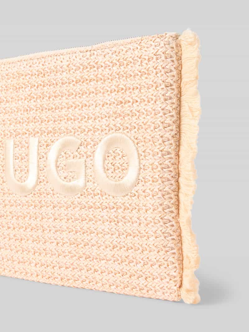 HUGO Clutch met logostitching en franjes model 'Becky'