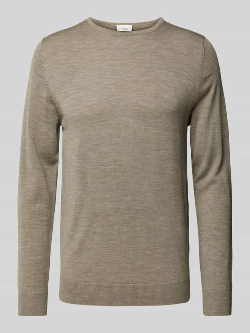 Profuomo Gebreide pullover met ribboorden