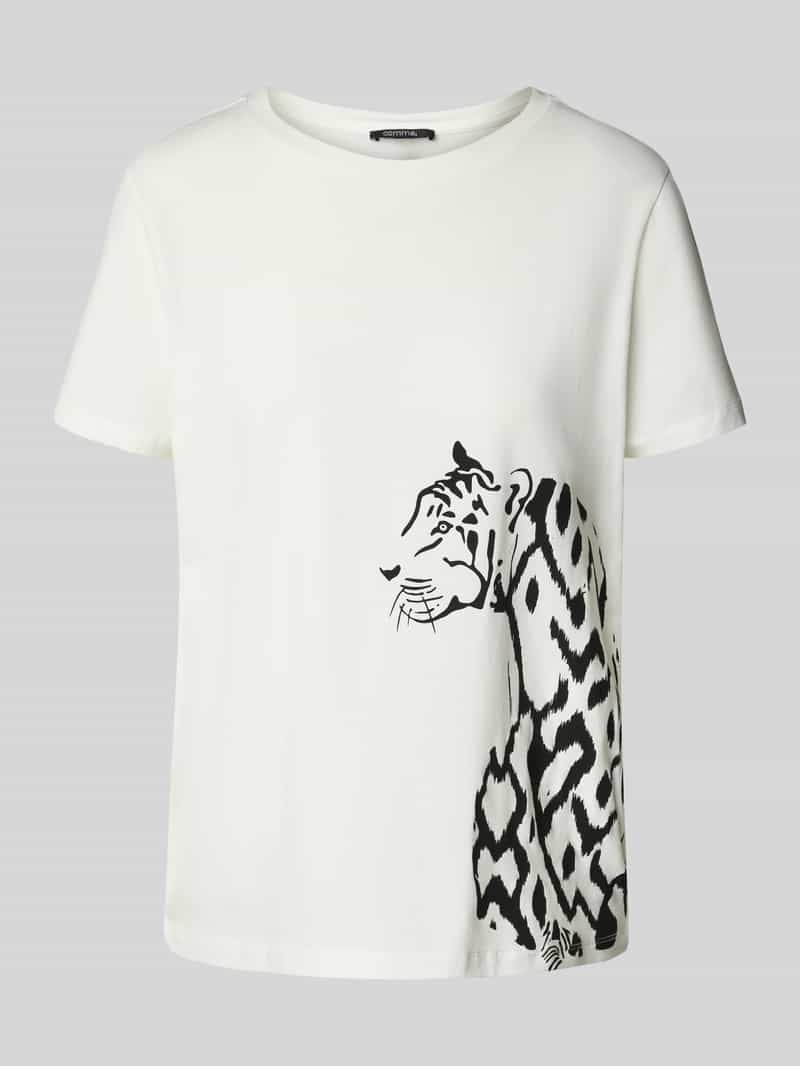 comma T-shirt met motiefprint en ronde hals
