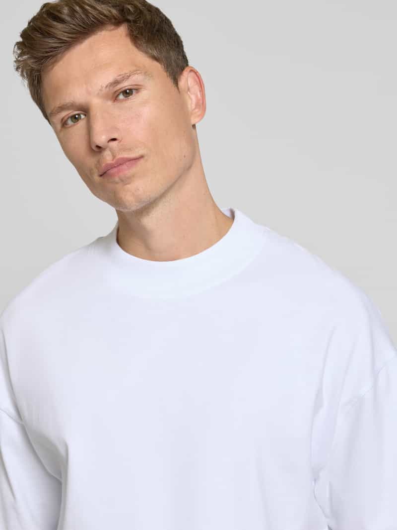 American vintage T-shirt met geribde ronde hals model 'FAZY'