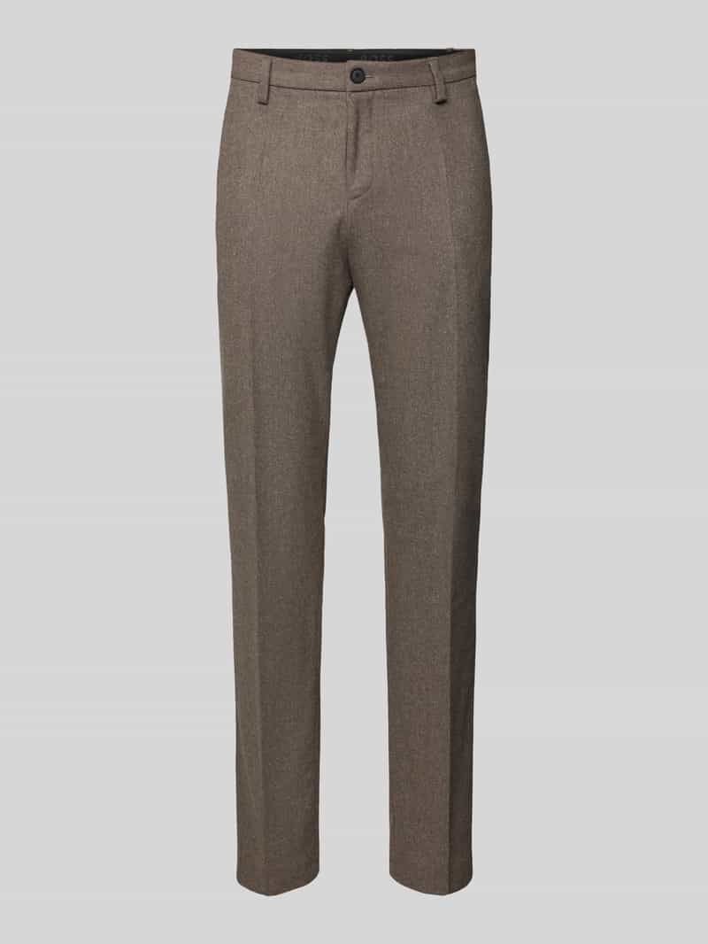 Boss Slim fit pantalon met persplooien, model 'Genius'