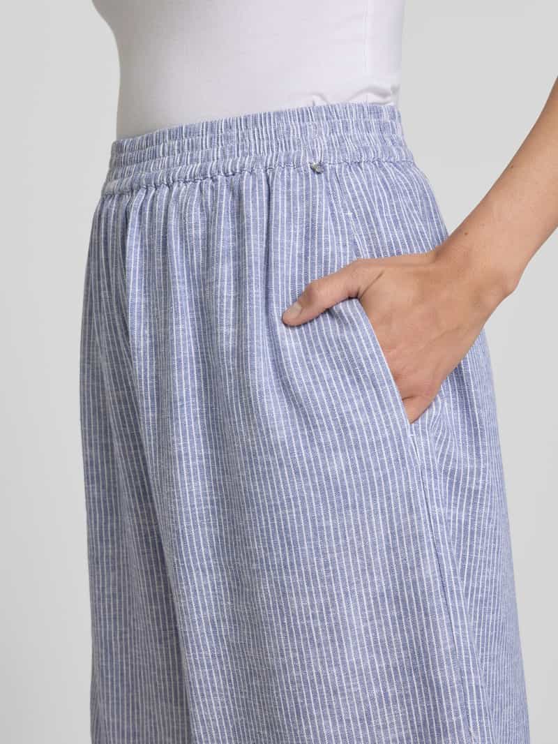 Boss Orange Korte broek van een mix van linnen en viscose met elastische band