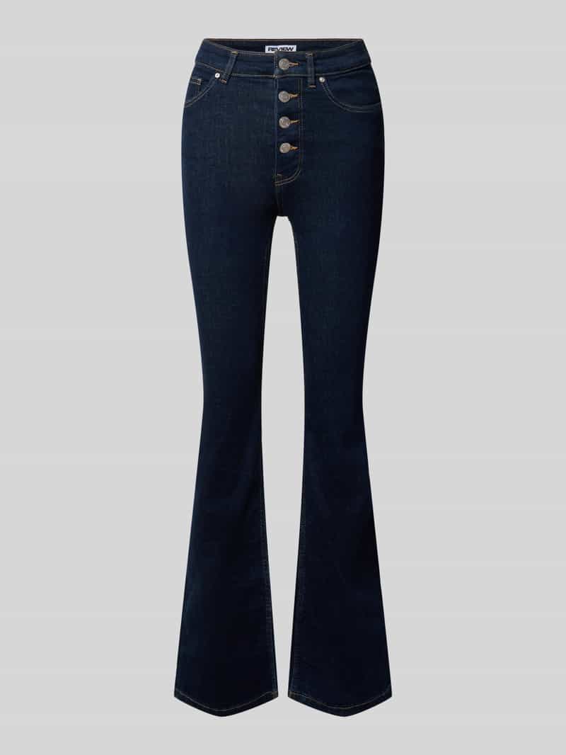 REVIEW Flared jeans met knoopsluiting en hoge band