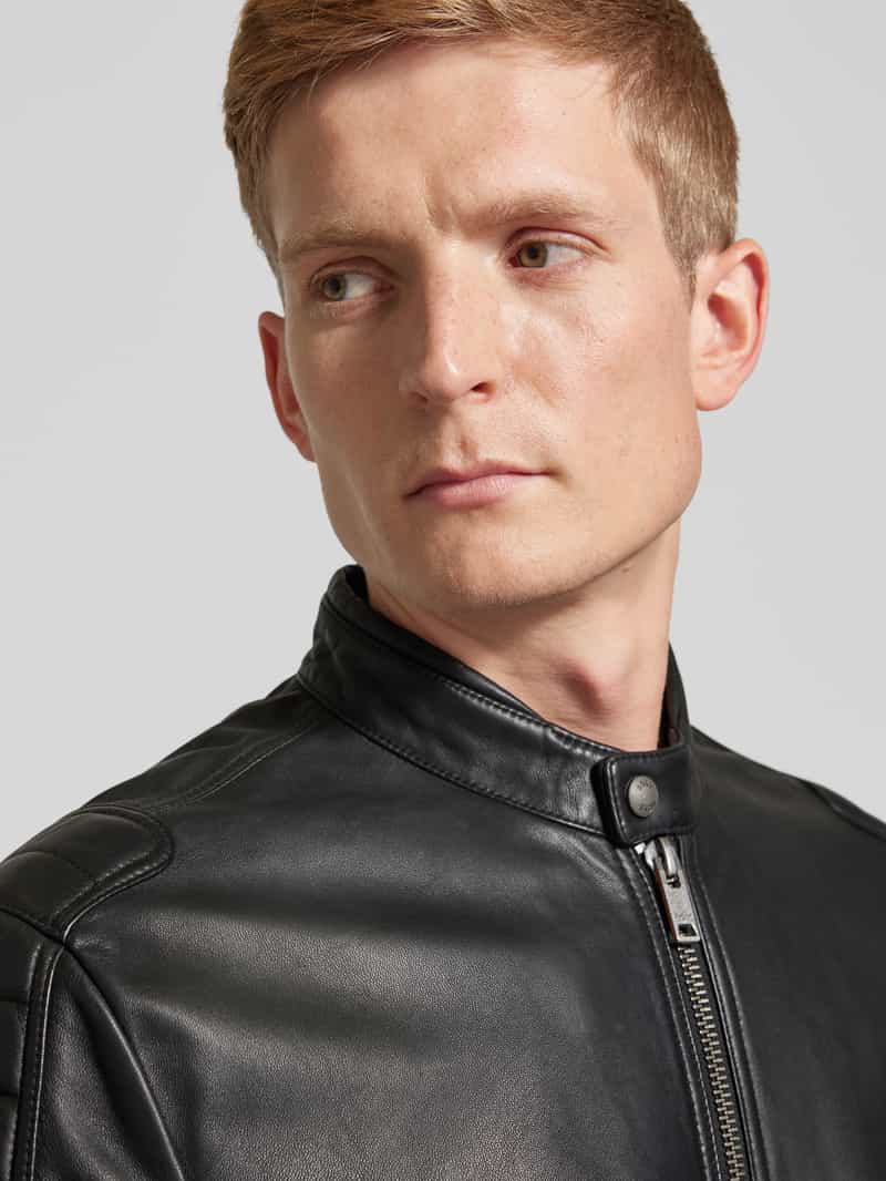 Boss Orange Leren jack met ritszakken model 'Jomoto'