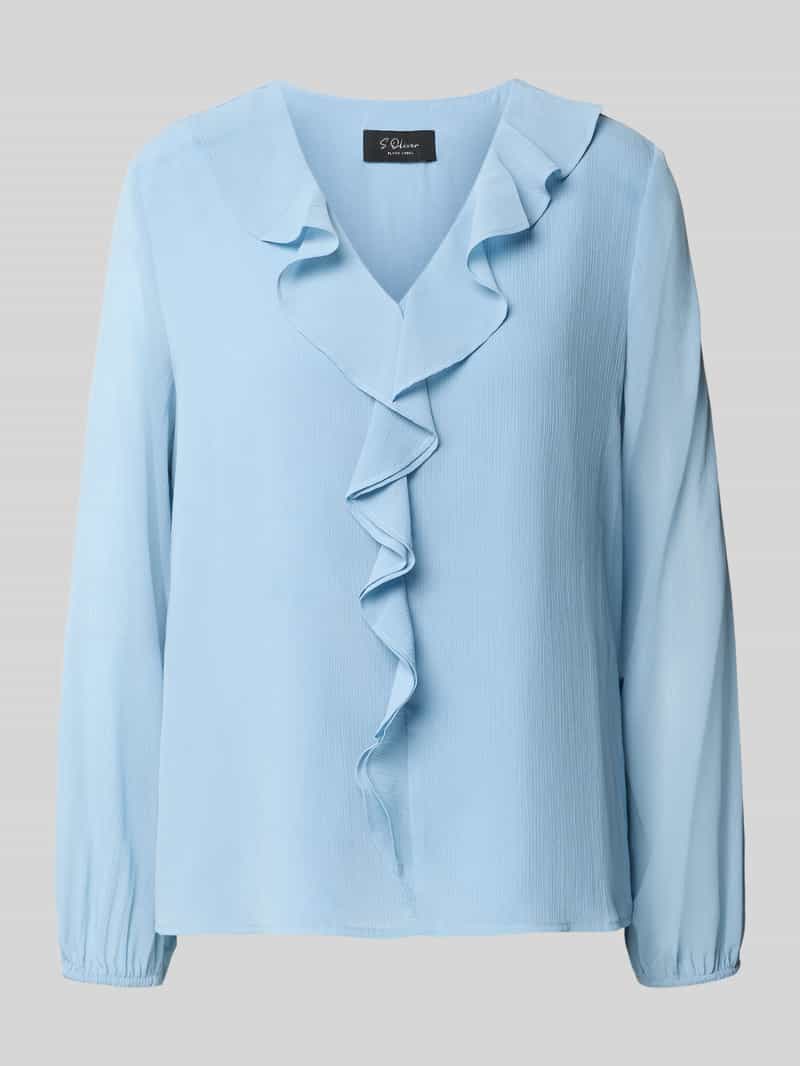 s.Oliver - female - Blouse van gekreukelde chiffon met volants