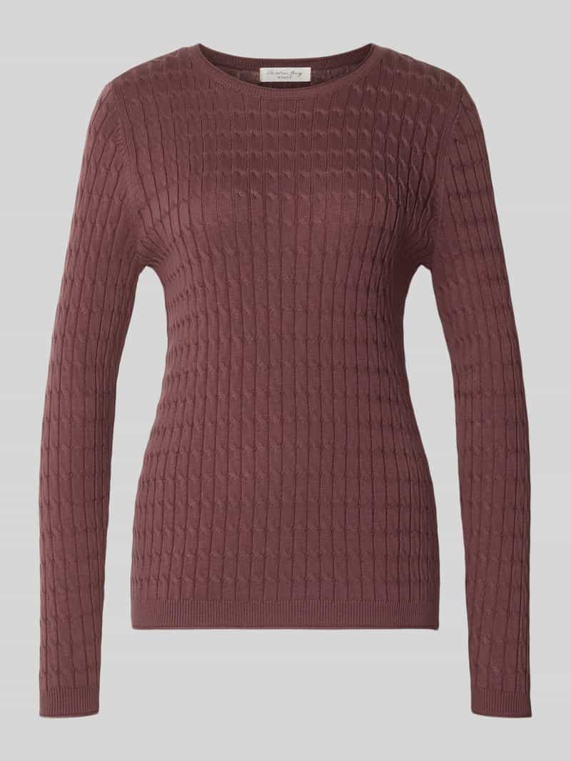 Christian Berg Woman Slim gebreide pullover met kabelpatroon