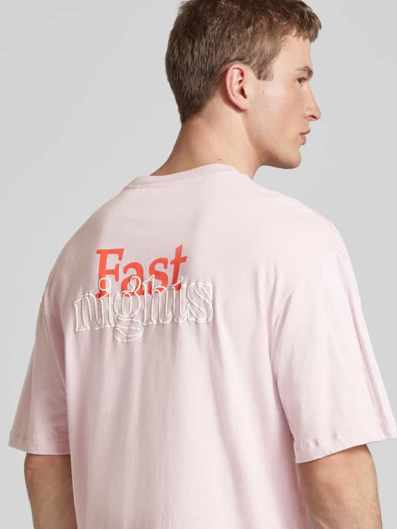 Blend Oversized T-shirt met labelstitching model 'JAIDEN'