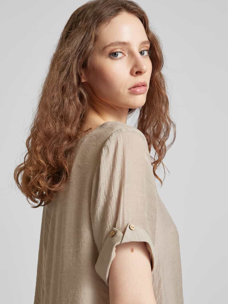 Apricot Knielange jurk in dubbele-laagjeslook