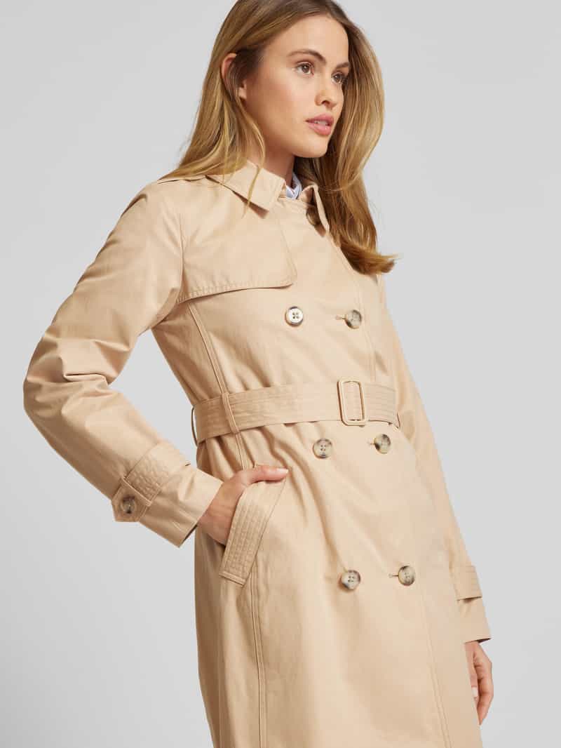 s.Oliver RED LABEL Slim fit trenchcoat van katoenmix met gestreepte voering