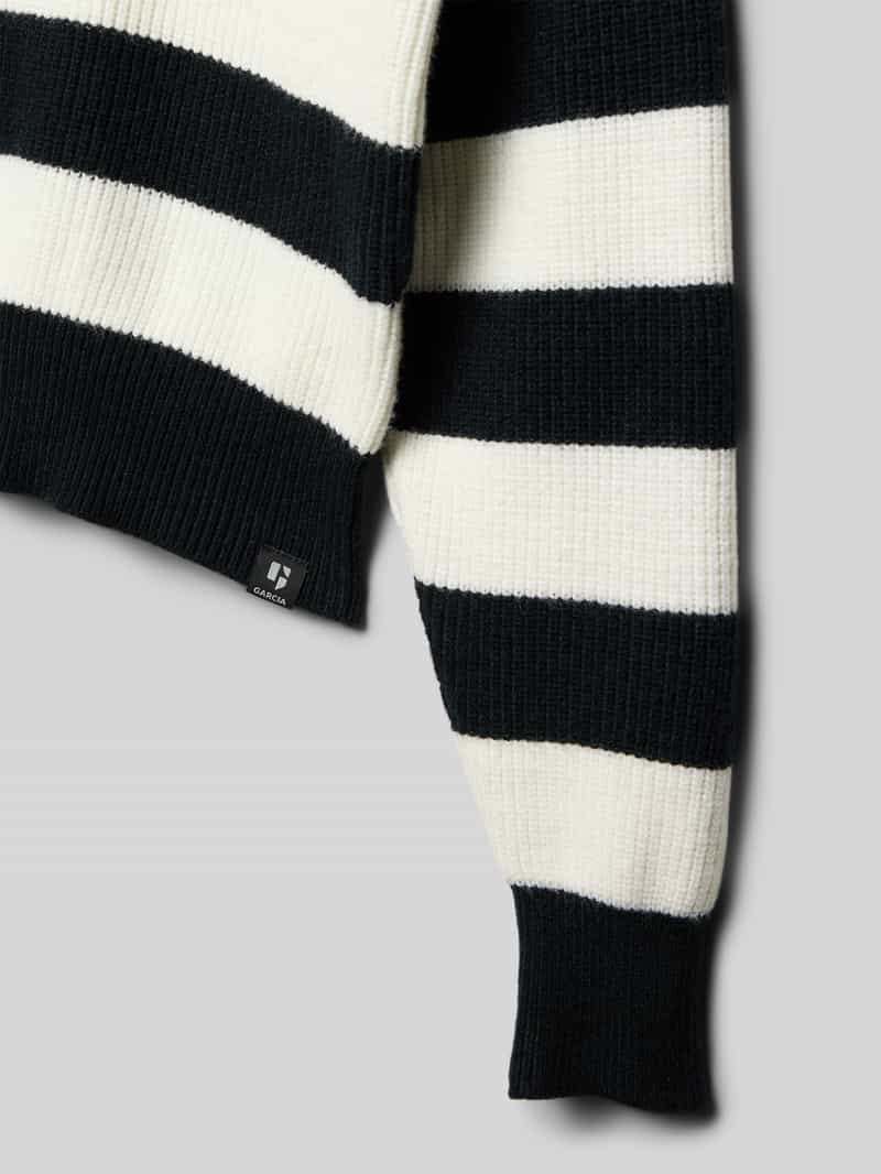 Garcia Gebreide pullover met ribboorden