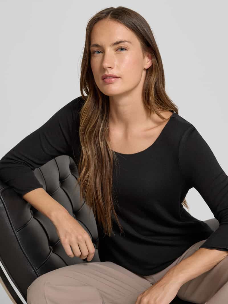 someday Shirt met lange mouwen van viscosemix met ronde hals model 'Kirosa'