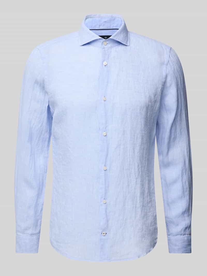 JOOP! Collection Slim fit linnen overhemd met haaikraag