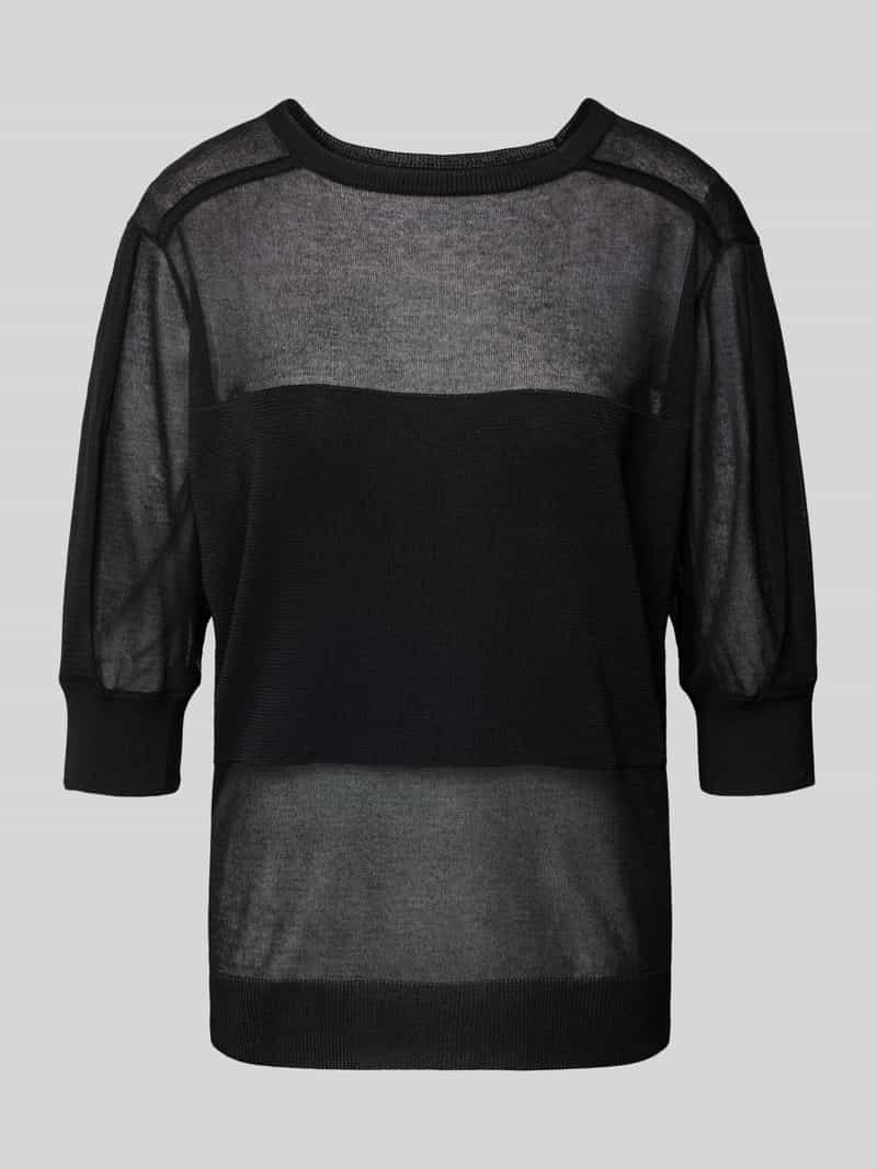 Stefanel Semi-transparante gebreide pullover met ronde hals