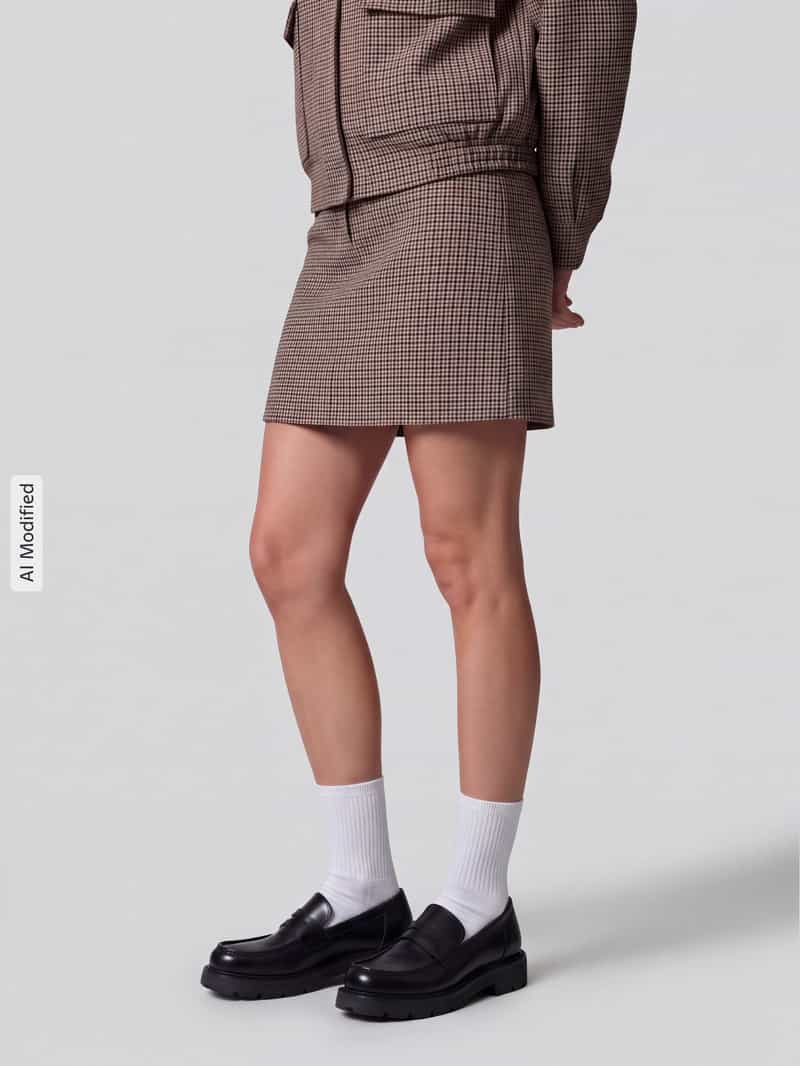 Selected Mini-rok met glencheck-motief