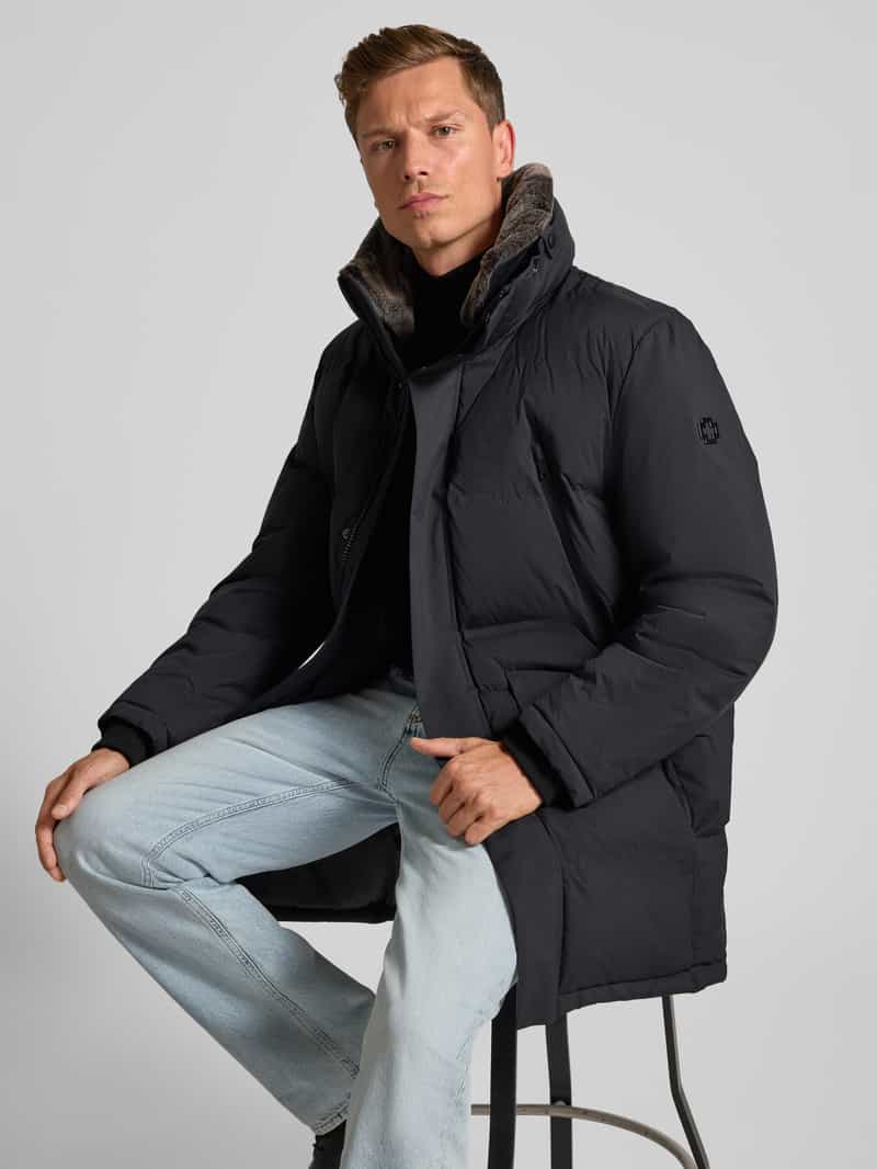 Strellson Regular fit lange jas met afneembare capuchon