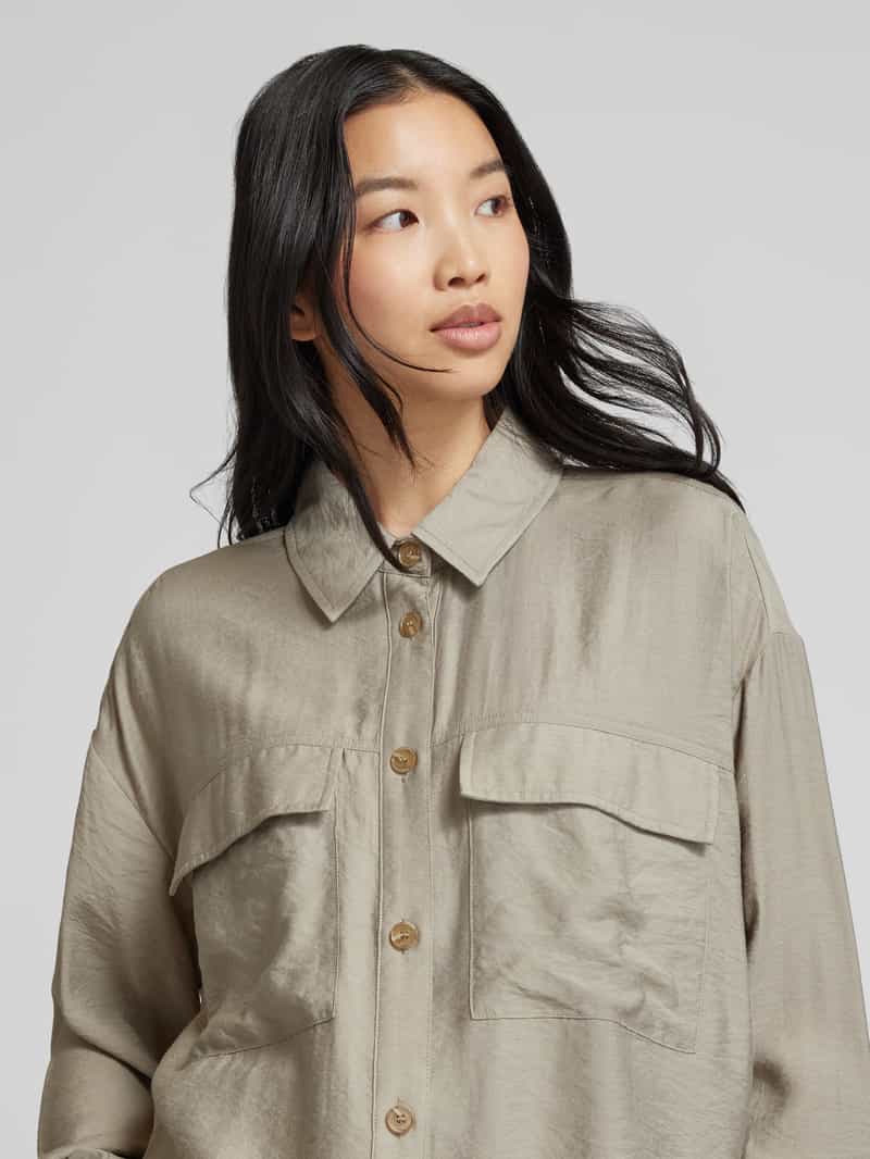 Jake*s Casual Relaxed fit blouse met paspelzakken op de borst