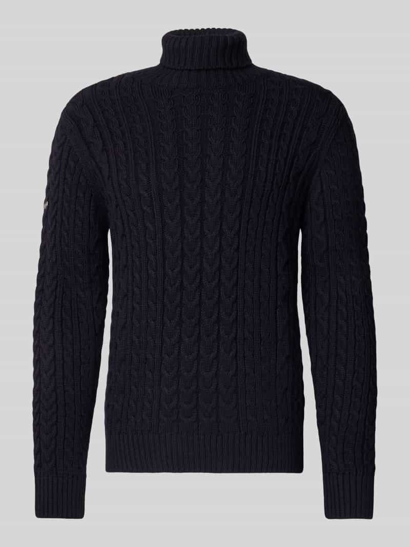 Superdry Gebreide pullover met kabelpatroon model 'Jacob'