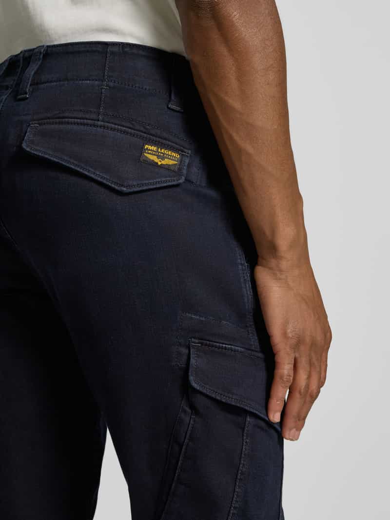 PME Legend Slim fit cargobroek met logoprint model 'Nordop'