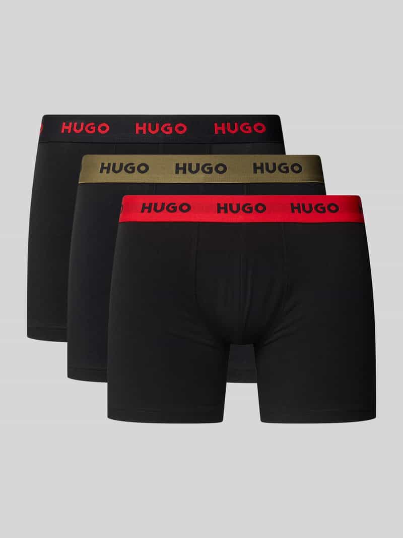 Trunks met elastische label in band in set van 3 model 'BOXER BRIEF'