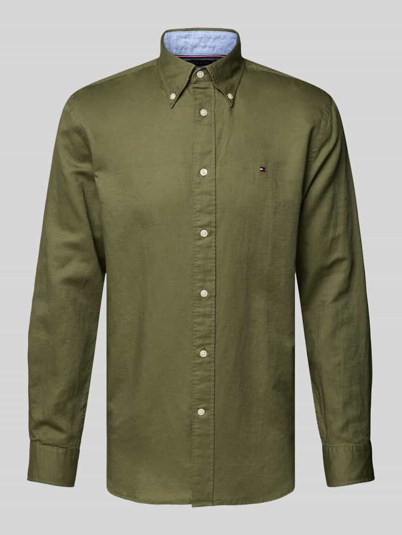 Tommy Hilfiger Regular fit vrijetijdsoverhemd van een mix van katoen en linnen