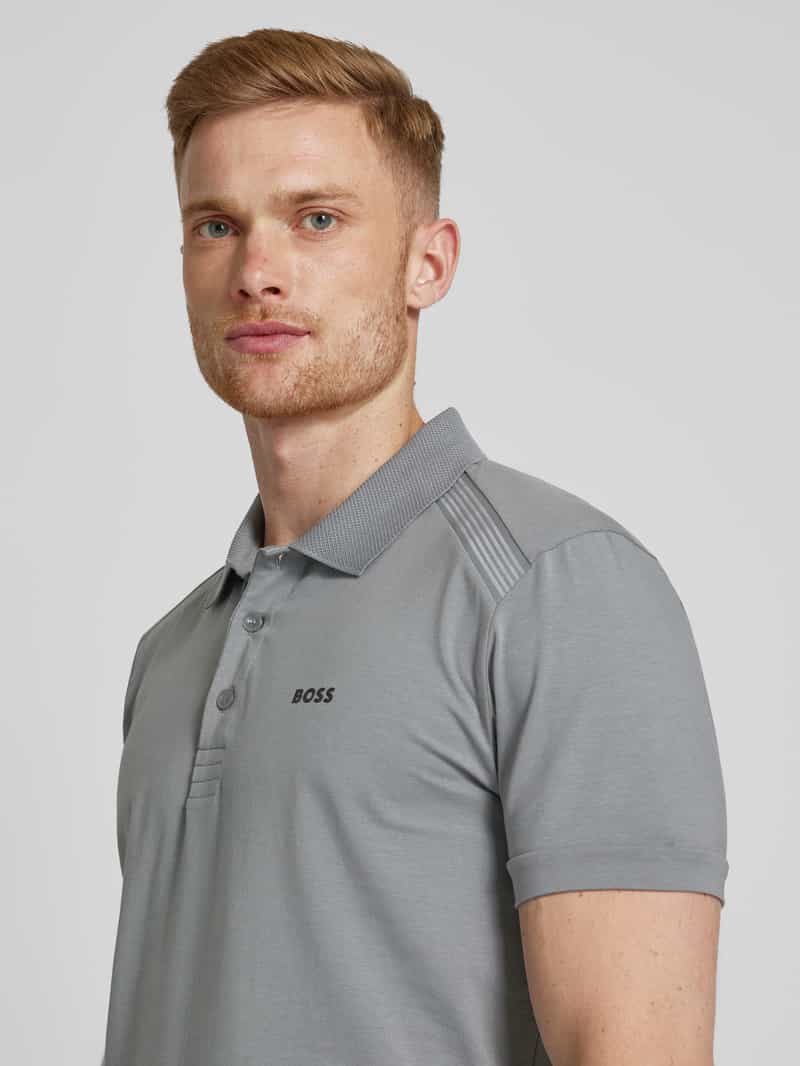 BOSS Green Poloshirt met labelprint model 'Paddy'