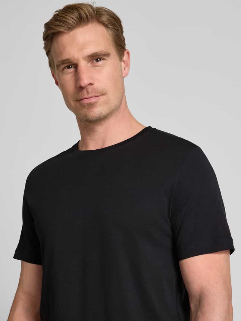 Selected Homme Regular fit T-shirt van puur katoen in een set van 3 stuks