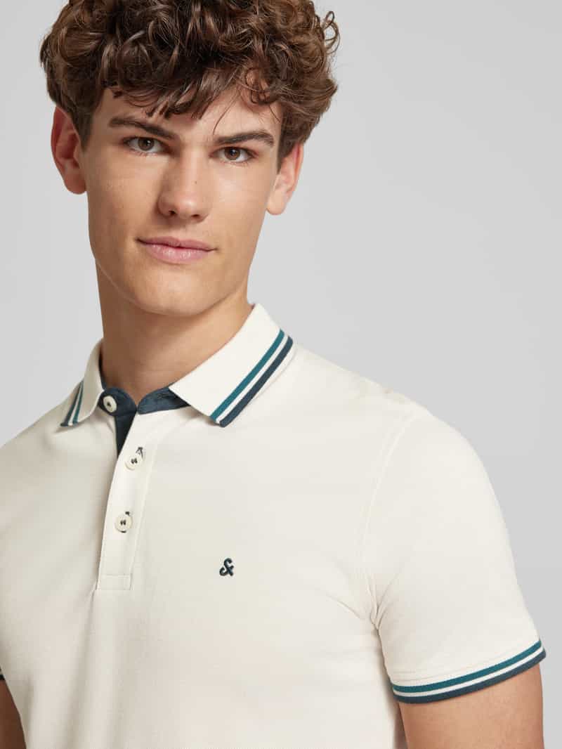 jack & jones Slim fit poloshirt met logostitching model 'PAULOS'