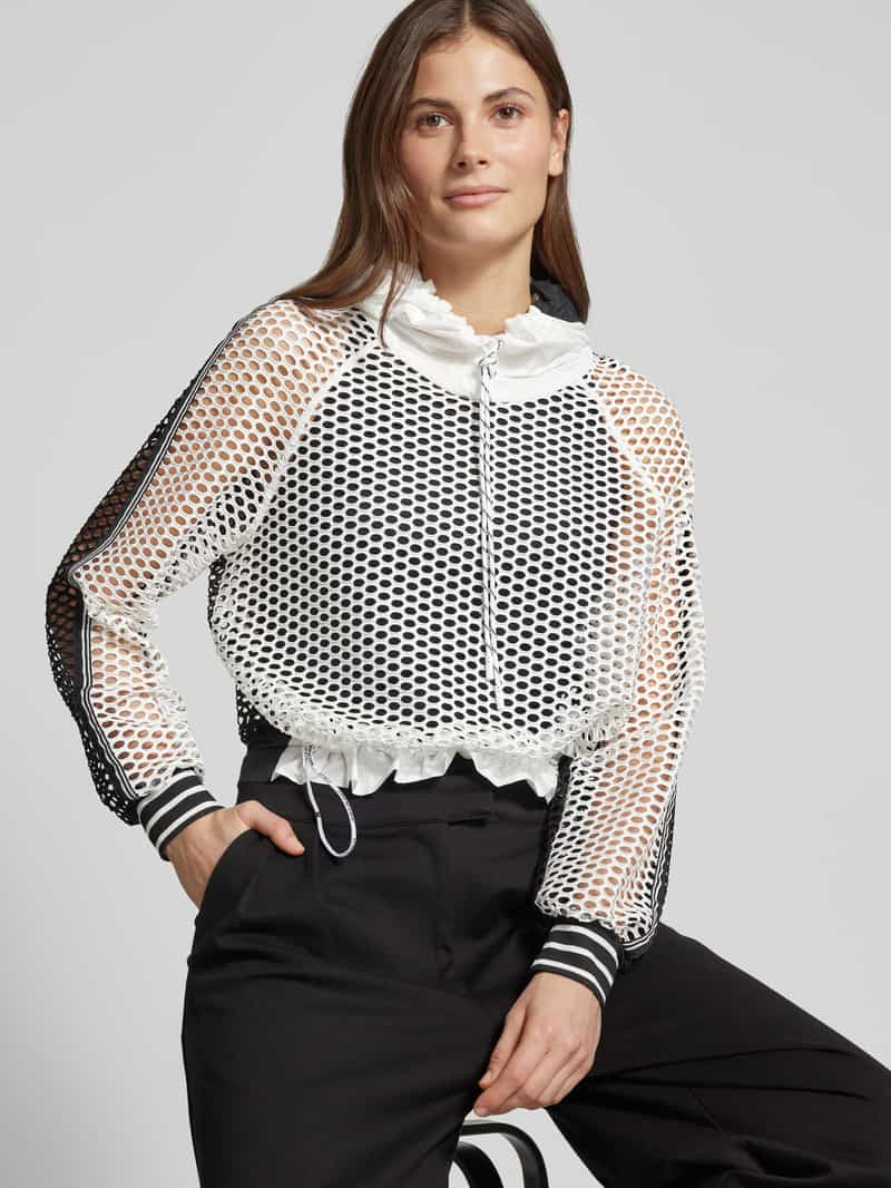 Marc Cain Hoodie met ajourpatroon