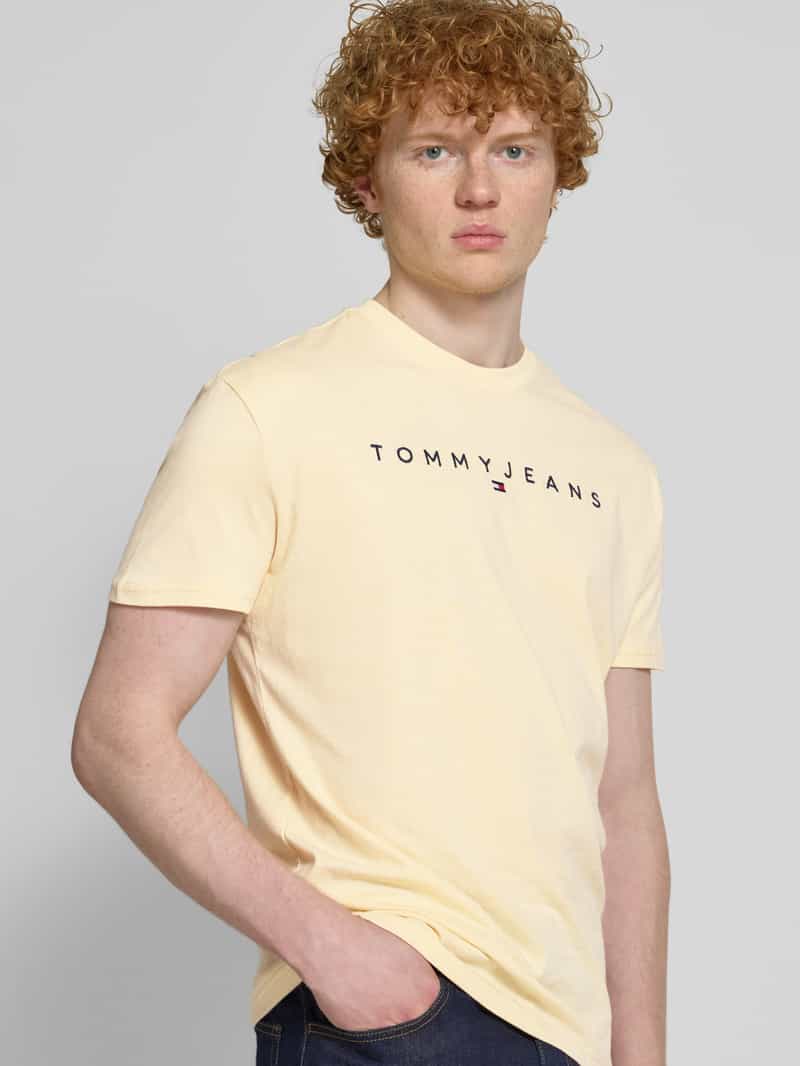 Tommy Jeans Regular fit T-shirt van puur katoen met labelstitching