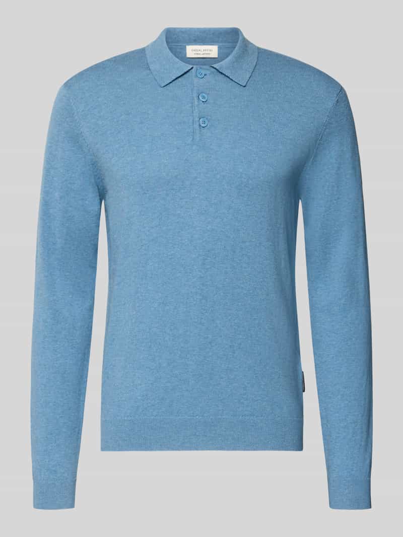 Casual friday Regular fit gebreide pullover van mix van katoen en kasjmier