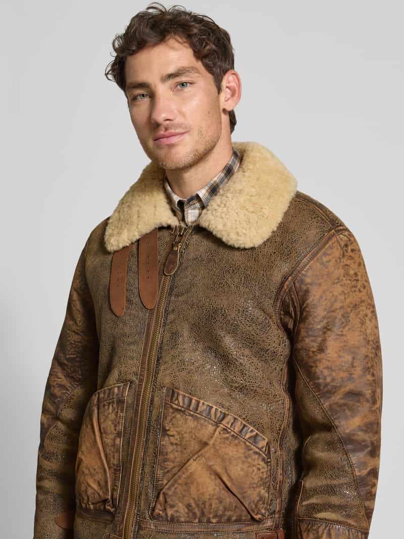 Polo Ralph Lauren Leren jack met ritssluiting