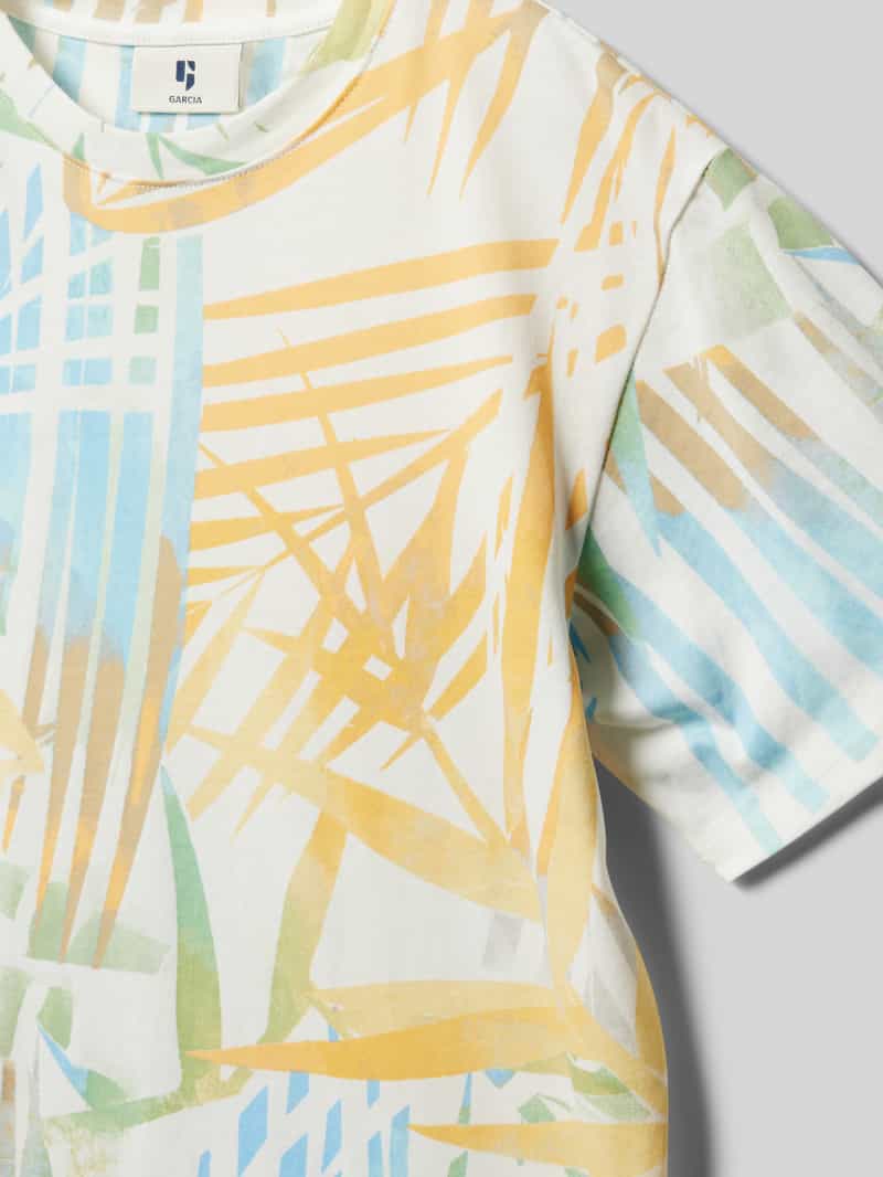 Garcia T-shirt met geribde ronde hals