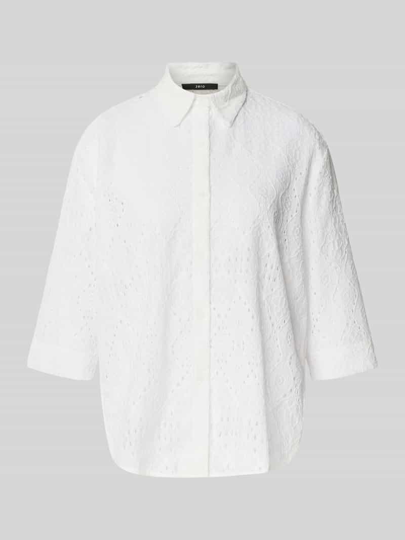Zero Regular fit blouse met broderie anglaise