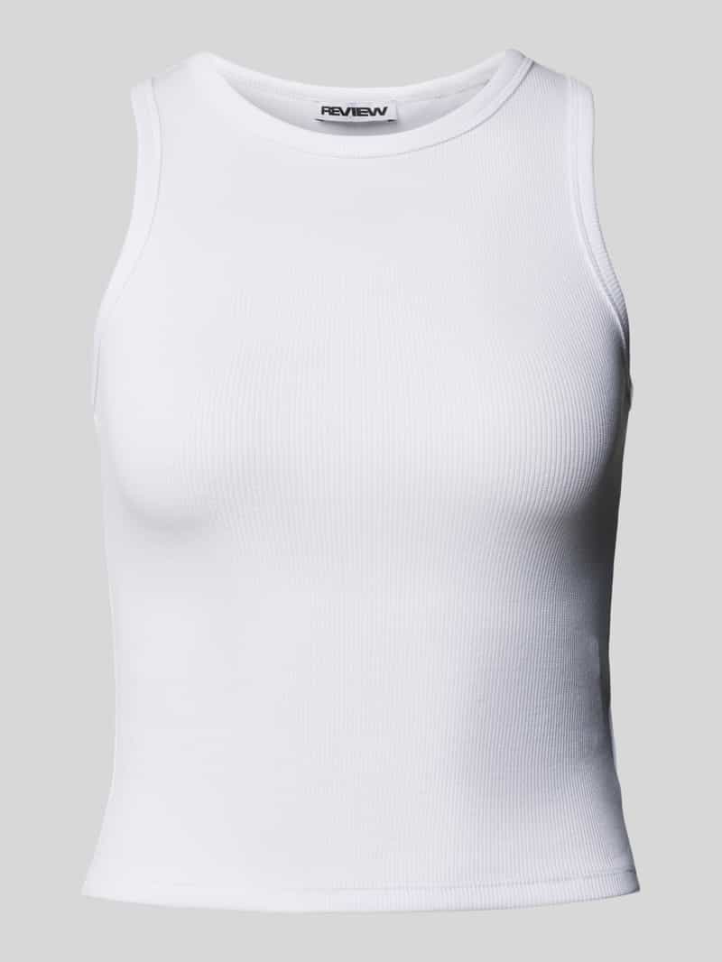 Review Korte top met ronde hals