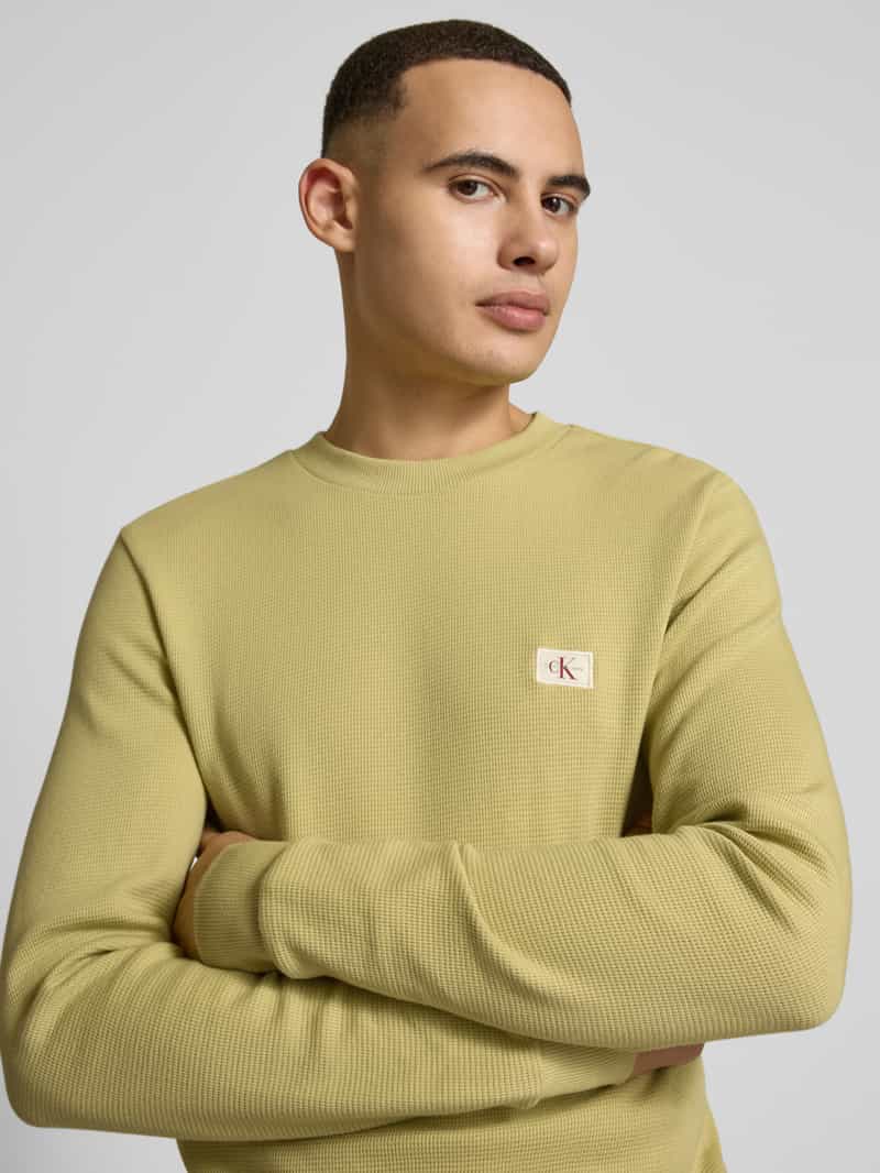 Calvin Klein Jeans Shirt met lange mouwen en labelstitching