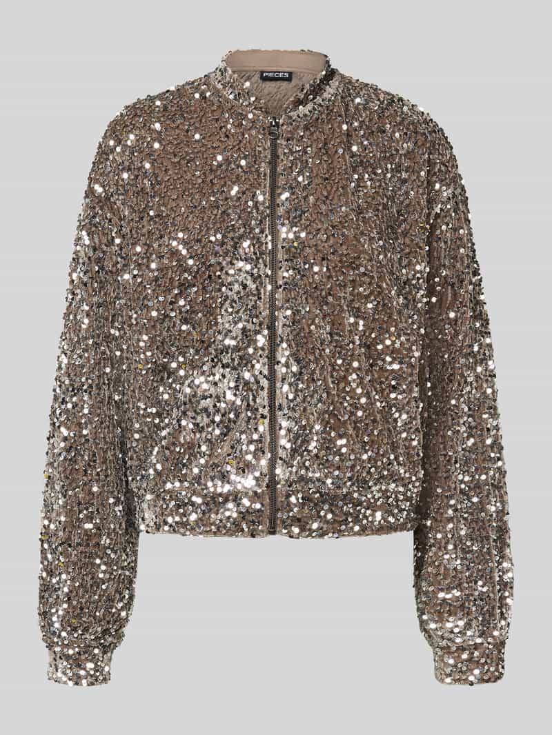 Pieces Regular fit blouson met pailletten model 'KAM'