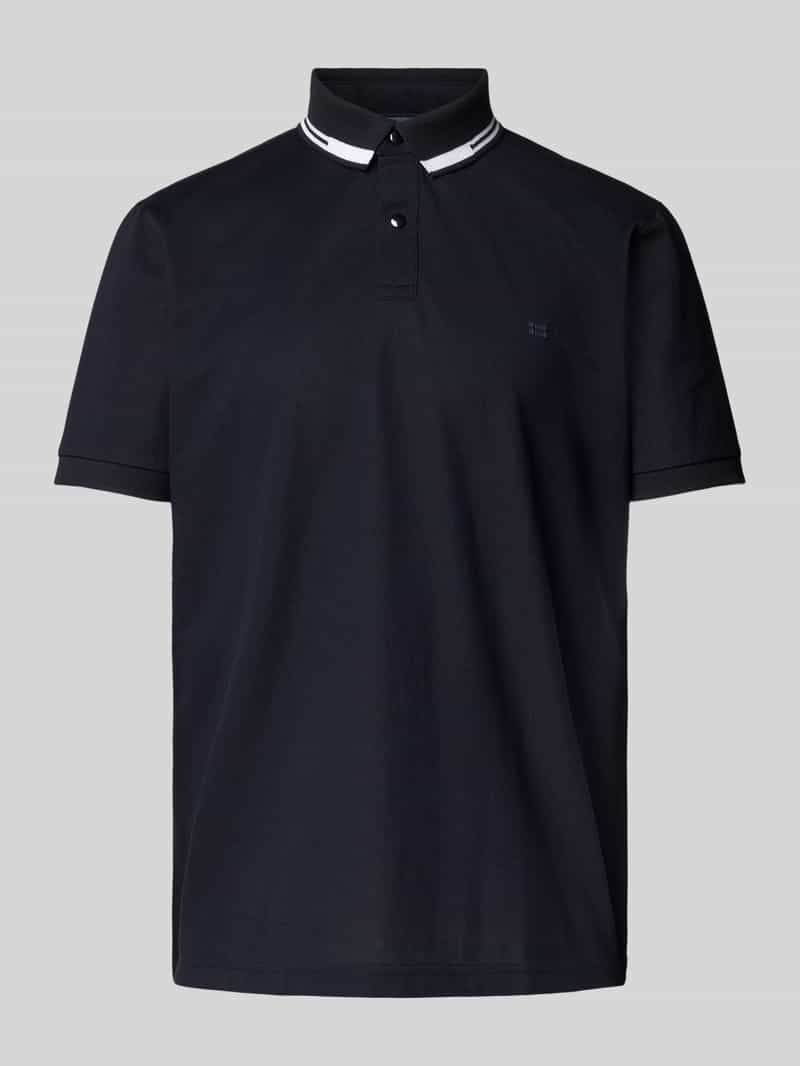 Christian Berg Men Poloshirt met korte knoopsluiting en logoprint