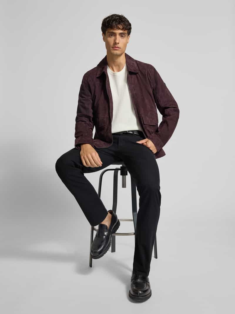 Christian Berg Men Slim fit stoffen broek met biologisch katoen en 5-pocketmodel