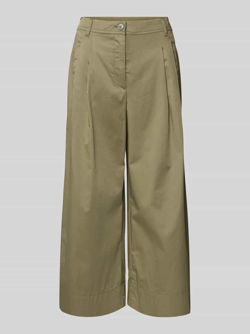 Marc Cain Wide leg bandplooibroek met verkort model