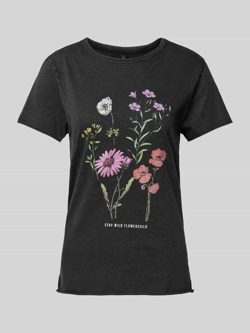 Only Regular fit T-shirt van zuivere katoen met motiefprint model 'LUCY LIFE'