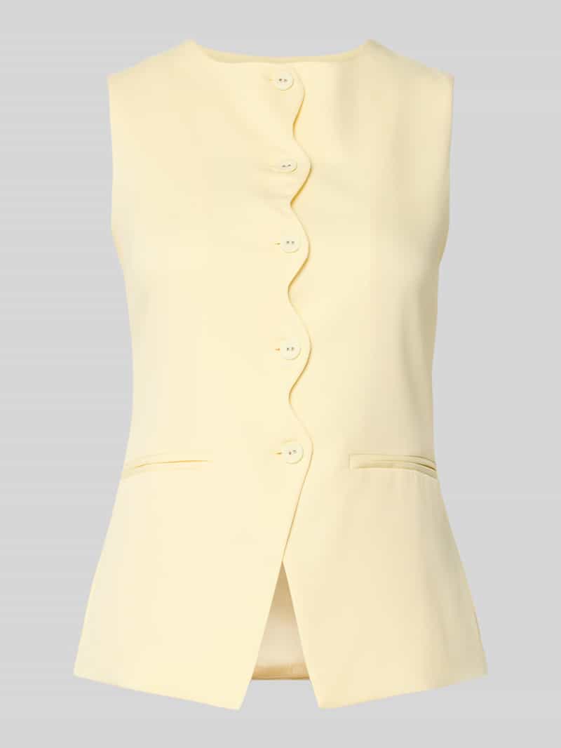 Bodywarmer met ronde hals en paspelzakken