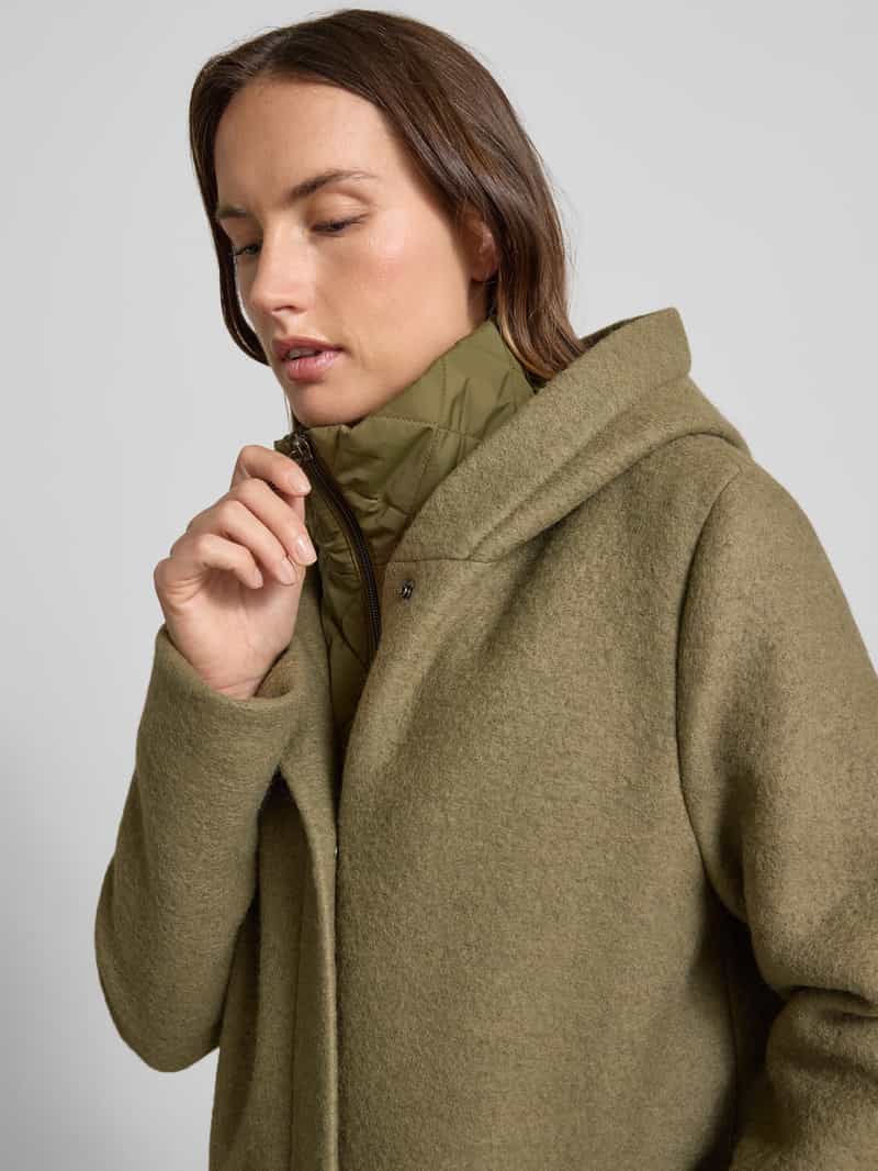 Fuchs Schmitt Lange jas met capuchon en blinde ritssluiting