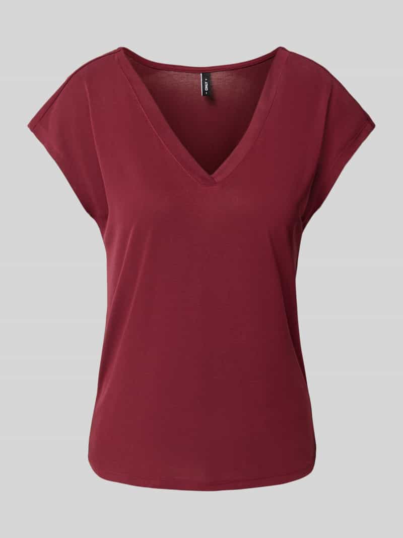 Only Shirt met V-hals ONLFREE S/S MODAL V-NEC TOP BOX JRS NOOS