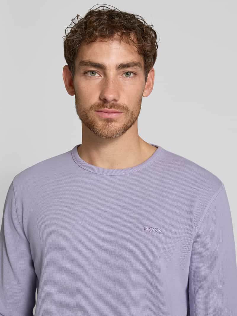 Boss Orange Shirt met lange mouwen en labelstitching model 'Tempesto'